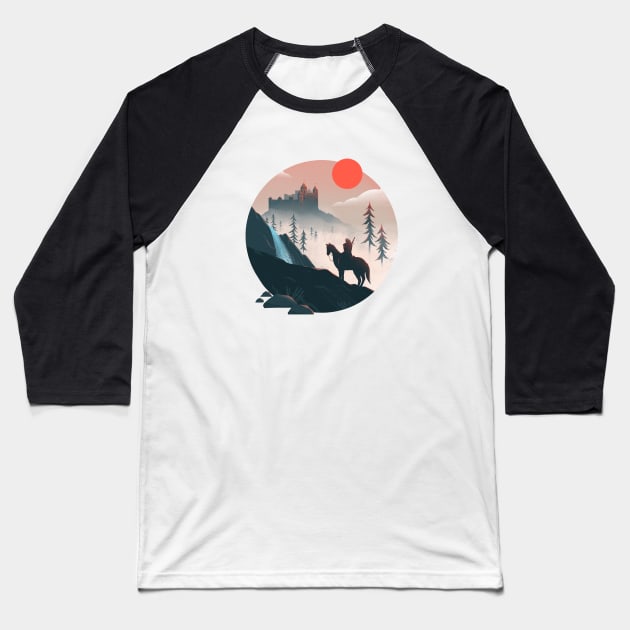 Geralt on the Ride Baseball T-Shirt by Anniko_story